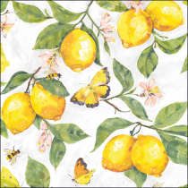 Napkin 33 Fresh lemons white FSC Mix