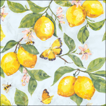 Napkin 33 Fresh lemons blue FSC Mix