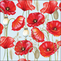 Napkin 33 Poppy all over blue FSC Mix