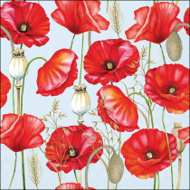 Napkin 33 Poppy all over blue FSC Mix