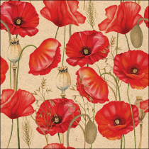 Napkin 33 Recycled Poppy all over nature FSC Mix