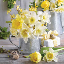 Napkin 33 Daffodils in pot FSC Mix