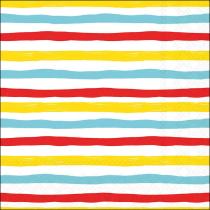 Napkin 33 Wavy stripes red FSC Mix