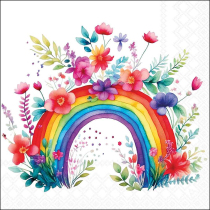 Napkin 33 Rainbow with flowers FSC Mix