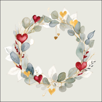 Napkin 33 Eucalyptus wreath green FSC Mix