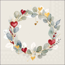 Napkin 33 Eucalyptus wreath green FSC Mix