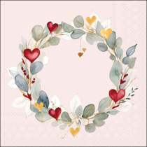 Napkin 33 Eucalyptus wreath pink FSC Mix