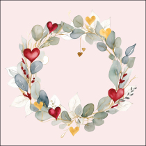 Napkin 33 Eucalyptus wreath pink FSC Mix