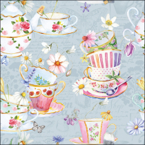 Napkin 33 Tea cups blue FSC Mix
