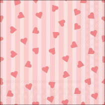 Napkin 33 Sprinkled hearts pink FSC Mix