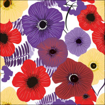 Napkin 33 Colourful flowers lila FSC Mix