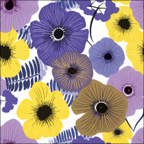 Napkin 33 Colourful flowers purple FSC Mix