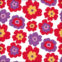 Napkin 33 Flower pattern lila FSC Mix