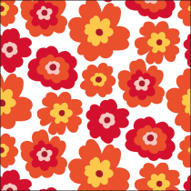 Napkin 33 Flower pattern red FSC Mix