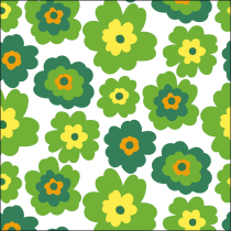 Napkin 33 Flower pattern green FSC Mix