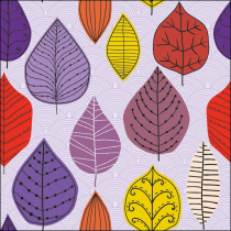 Napkin 33 Leaf veins lila FSC Mix