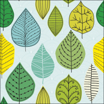 Napkin 33 Leaf veins green FSC Mix