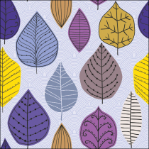 Napkin 33 Leaf veins purple FSC Mix