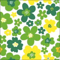 Napkin 33 Flower power green FSC Mix