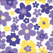 Napkin 33 Flower power purple FSC Mix