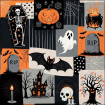 Napkin 33 Creepy Halloween FSC Mix