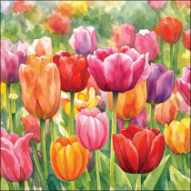 Napkin 33 Tulip impression FSC Mix