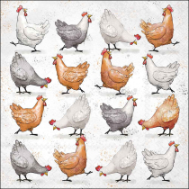 Napkin 33 Cackling chickens FSC Mix