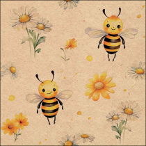 Napkin 33 Recycled Jolly bees nature FSC Mix