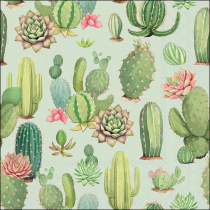 Napkin 33 Blooming cacti green FSC Mix