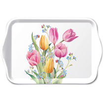 Tray melamine 13x21 cm Tulips bouquet