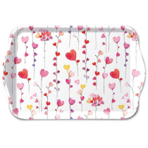 Tray melamine 13x21 cm Hearts garlands