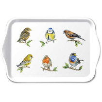 Tray melamine 13x21 cm Bird species white