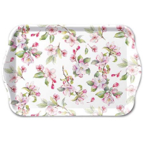Tray melamine 13x21 cm Spring blossom white