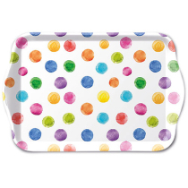 Tray melamine 13x21 cm Polka dots white