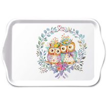 Tray melamine 13x21 cm Owl couple in love