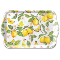 Tray melamine 13x21 cm Fresh lemons white