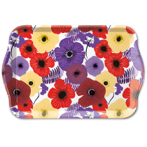 Tray melamine 13x21 cm Colourful flowers lila