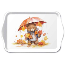 Tray melamine 13x21 cm Umbrella bear