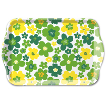 Tray melamine 13x21 cm Flower power green