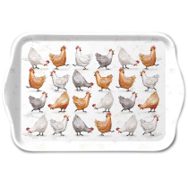 Tray melamine 13x21 cm Cackling chickens