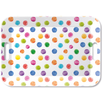 Tray melamine 33x47 cm Polka dots white