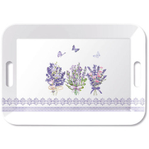 Tray melamine 33x47 cm Lovely lavender white