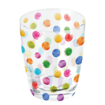 Water glass 0.25 L Polka dots white