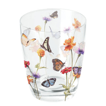 Water glass 0.25 L Butterfly garden white