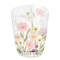 Water glass 0.25 L Pastel flowers pink