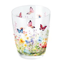 Water glass 0.25 L Butterflies in field white
