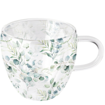 Double-walled glass 0.2 L Eucalyptus all over