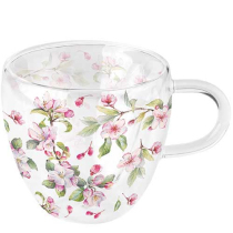 Double-walled glass 0.2 L Spring blossom white