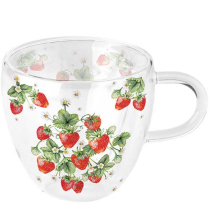 Double-walled glass 0.2 L Bunch of strawberries