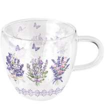 Double-walled glass 0.2 L Lovely lavender white